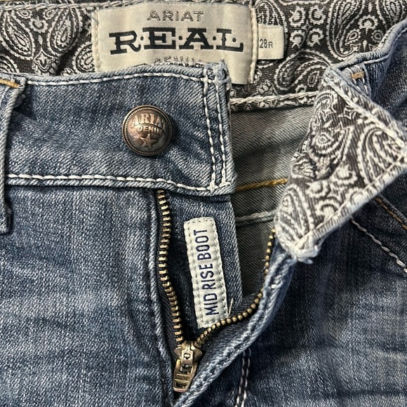 Ariat REAL Denim Jeans Mid Rise Boot 28R - Picture 5 of 5